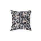 Scandinavian Folk Horse Throw Pillow | Blue Cream Decor