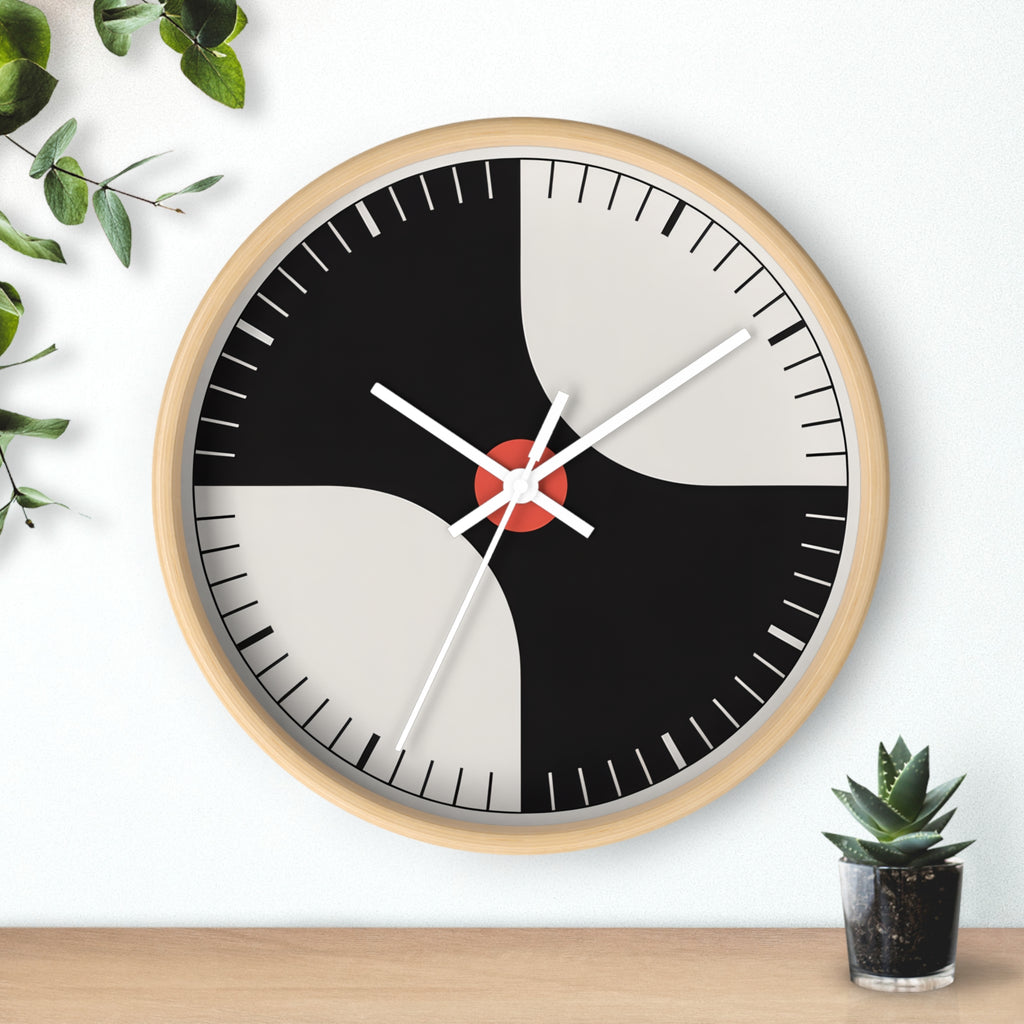Atomic Mid-Century Modern Pinwheel Wall Clock | Retro Geometric Decor