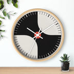 Black cream and red atomic pinwheel mid-century modern wall clock alternate product view 18