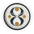 Mid Century Modern Clock | Atomic Retro Minimalist Hourglass Wall Clock