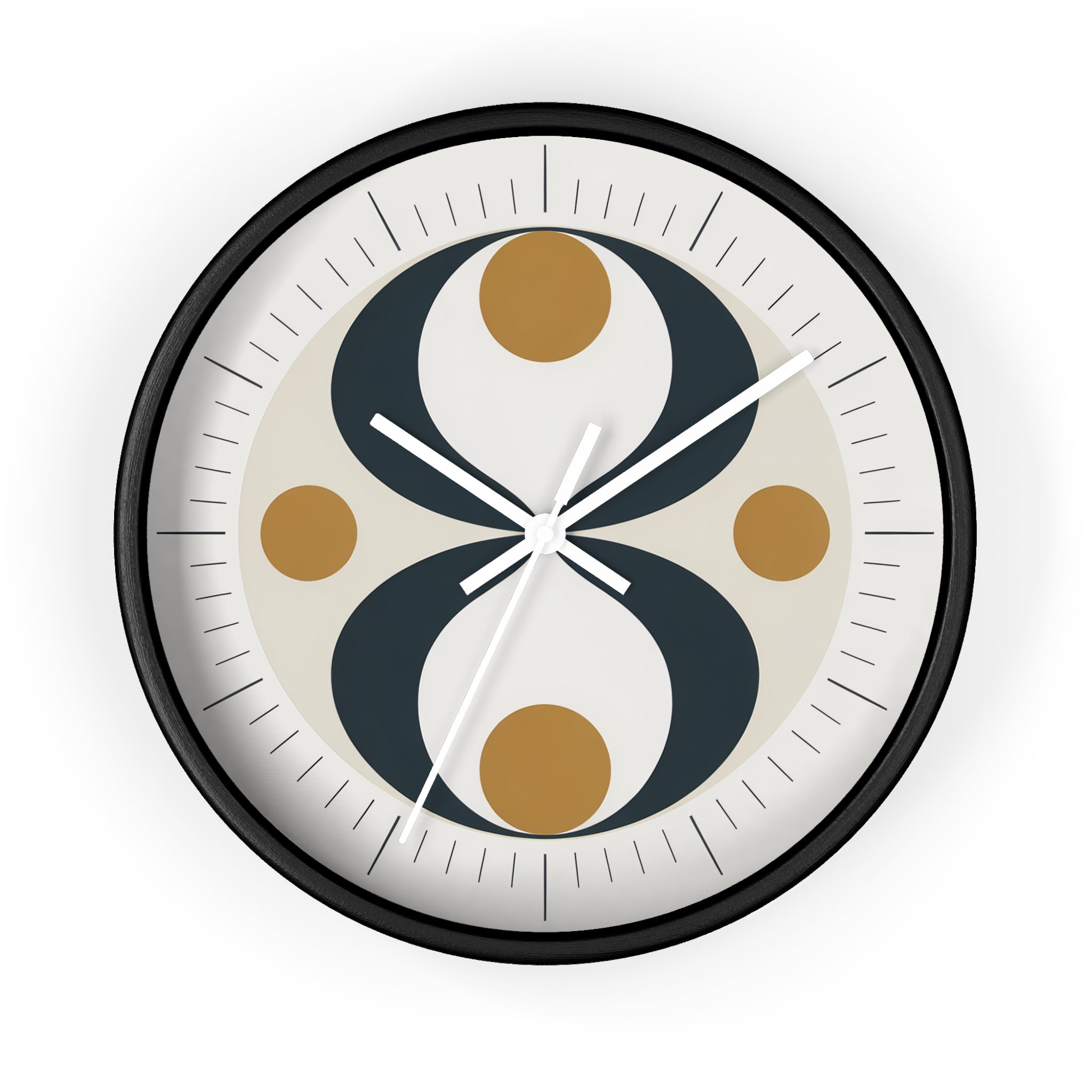 Mid Century Modern Clock | Atomic Retro Minimalist Hourglass Wall Clock