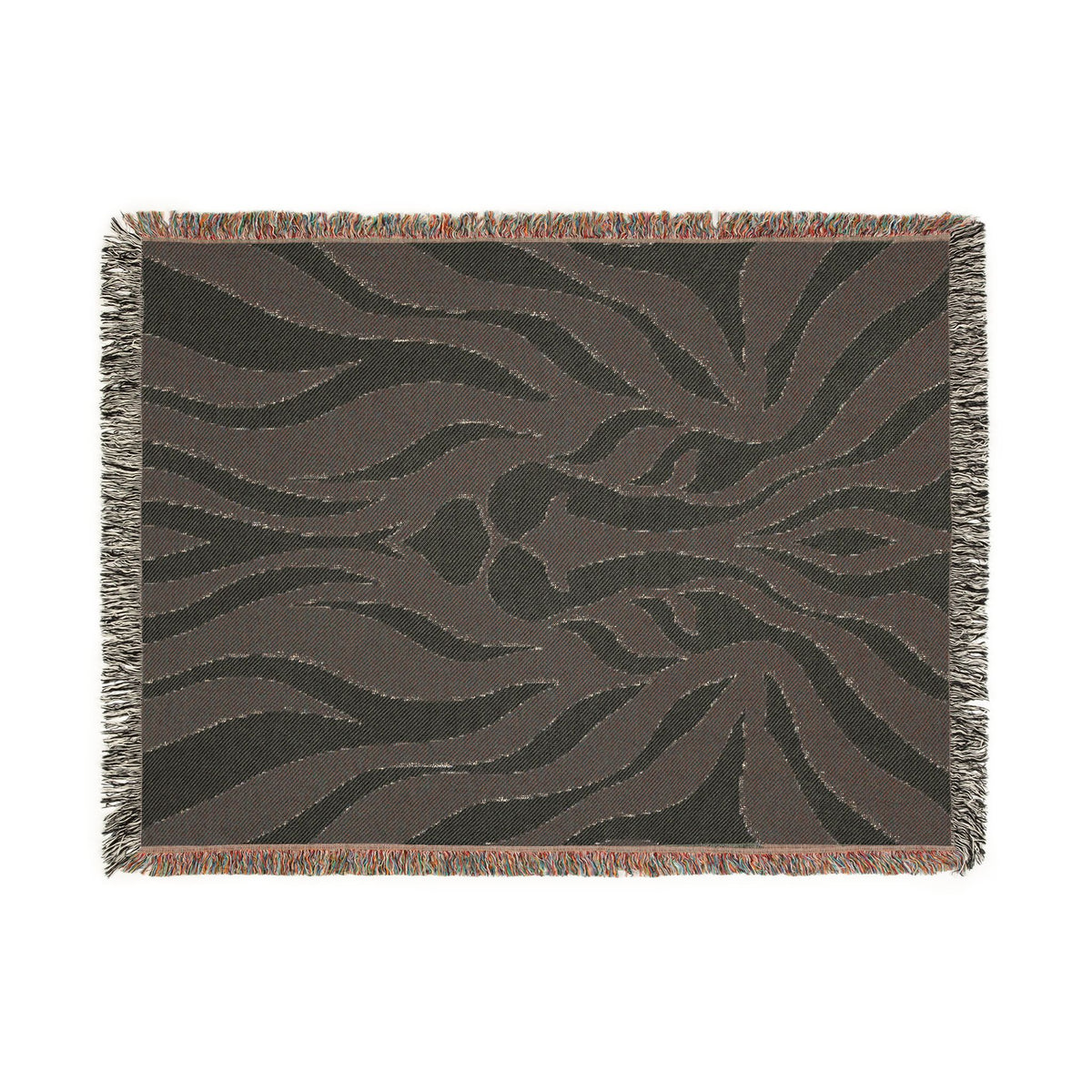 Abstract Lion Woven Blanket | Animal Print Throw