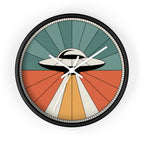 UFO Sunburst Wall Clock | Teal Orange Atomic Decor
