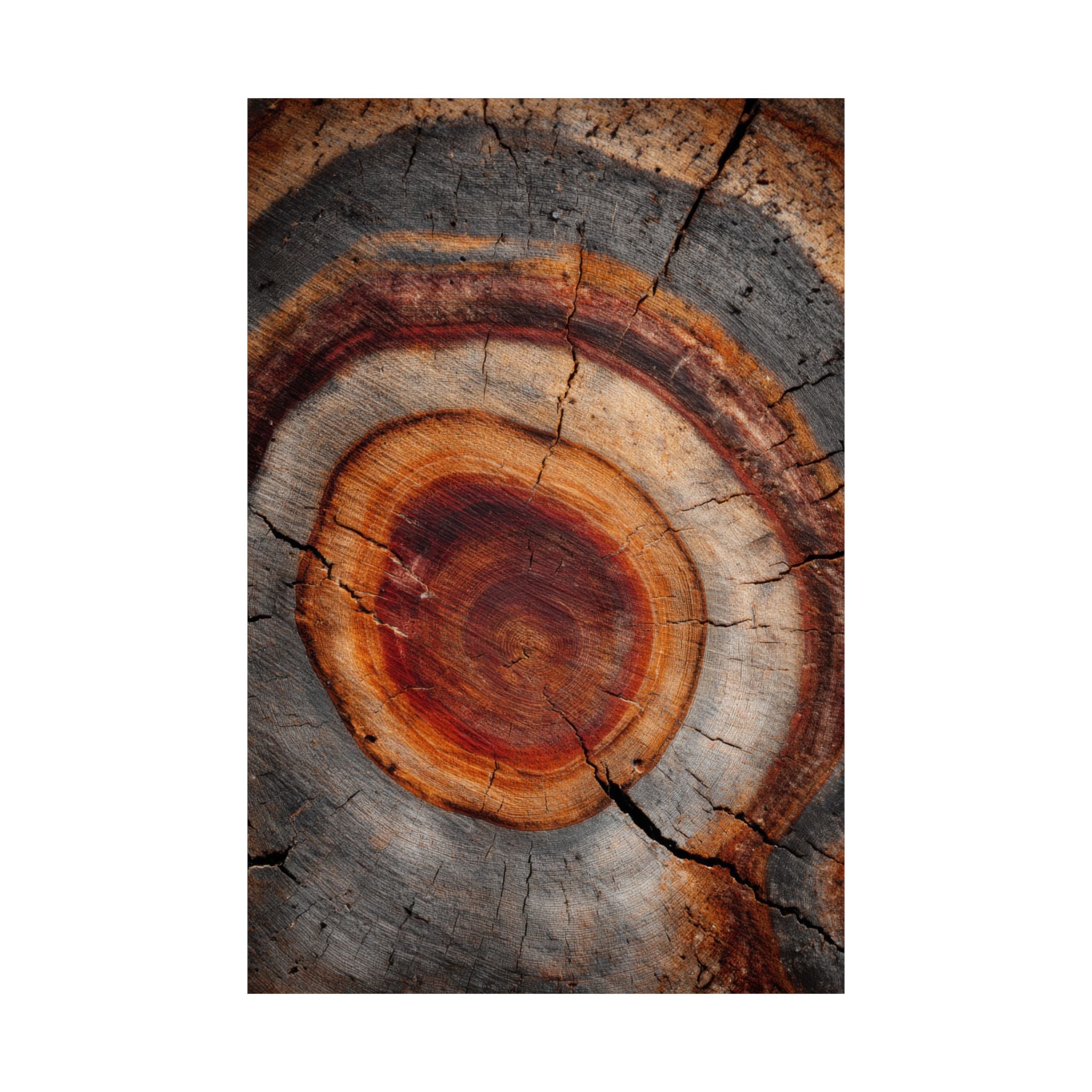 Tree Ring Wall Art | Rustic Wood Cross Section Print | Natural Growth Rings Poster | Farmhouse Forest Nature Photography Decor