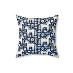 Scandinavian Folk Horses Throw Pillow | Square Pillow with insert
