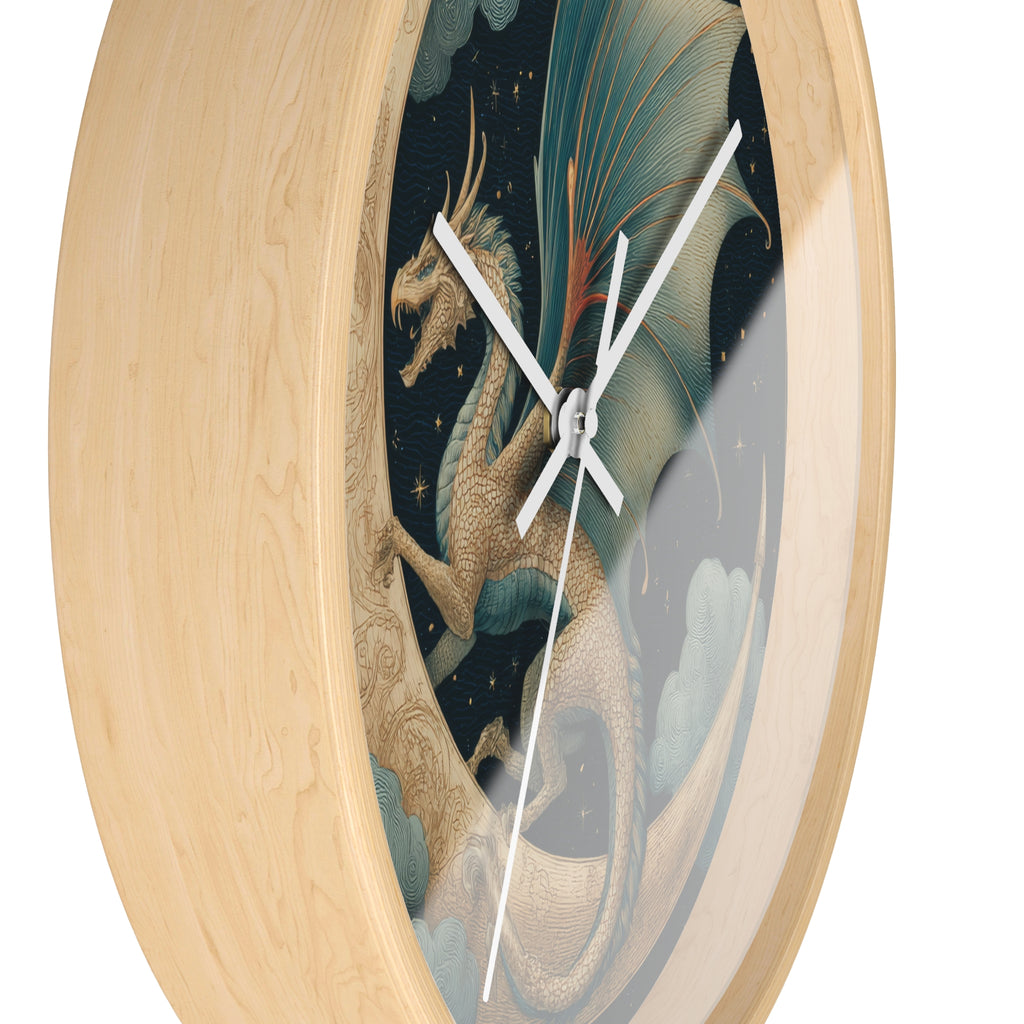 Dragon Crescent Moon Wall Clock | Midnight Stars Emblem