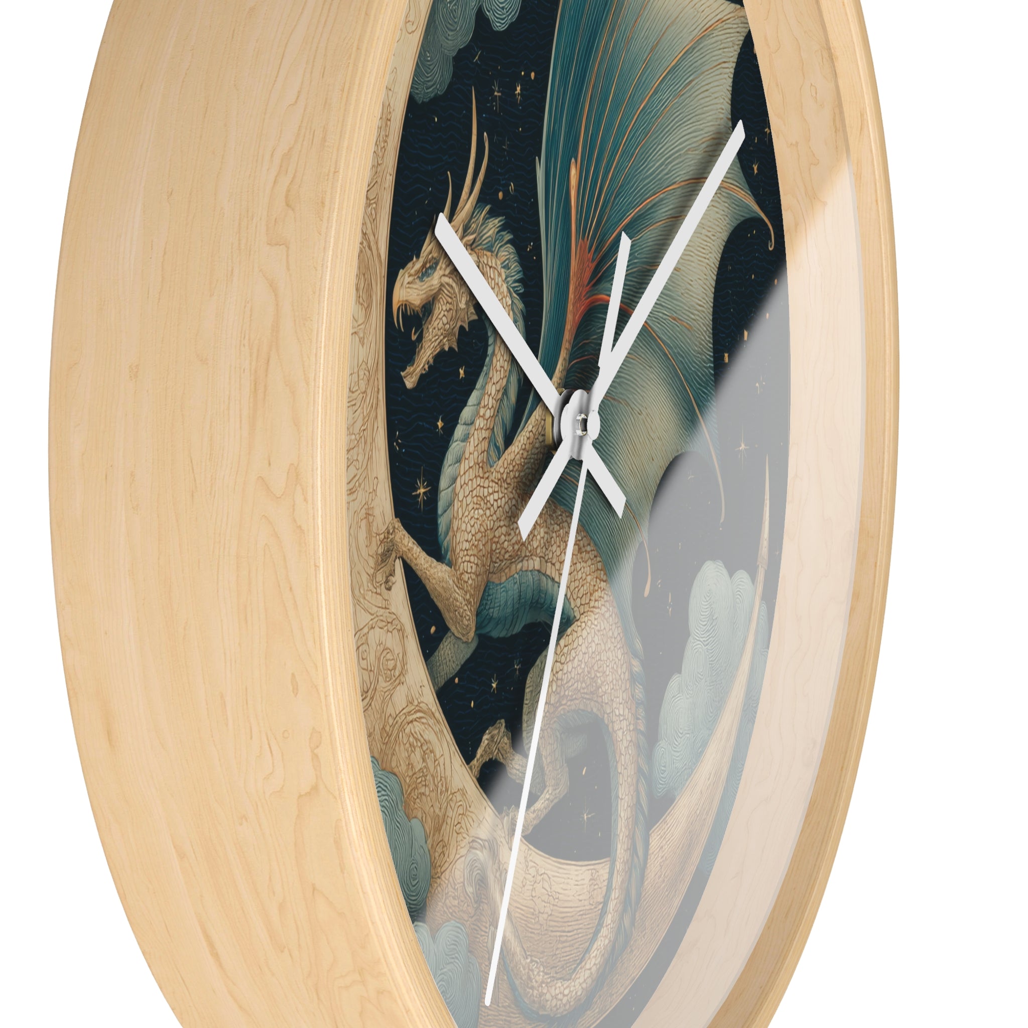Dragon Crescent Moon Wall Clock | Midnight Stars Emblem