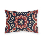 Red & Navy Paisley Outdoor Pillow | Boho Patio Decor