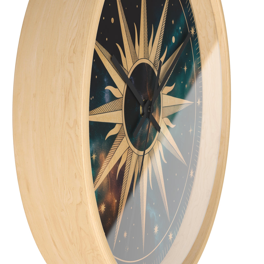 Gold Sunburst Celestial Wall Clock | Galaxy Vintage-Metallic