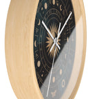 Eclipse Sun Occult Chart Wall Clock | Alchemical Glyphs, Antique Gold