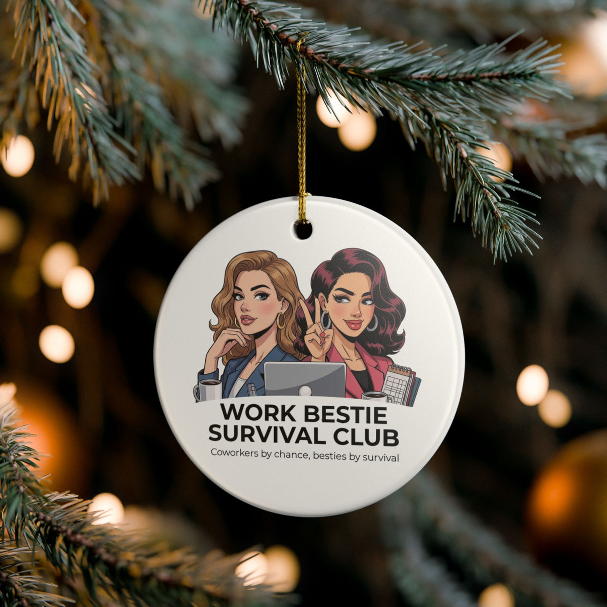 Work Bestie Ornament | Personalized Names & Year