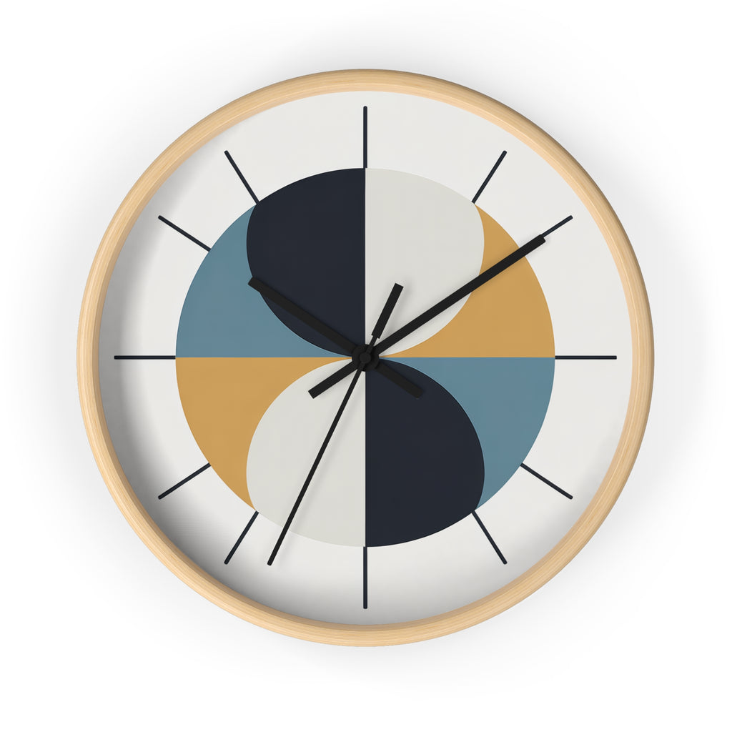 Mid Century Modern Clock | Atomic Retro Minimalist Geometric Hourglass Wall Clock