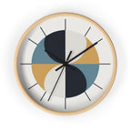 Mid Century Modern Clock | Atomic Retro Minimalist Geometric Hourglass Wall Clock