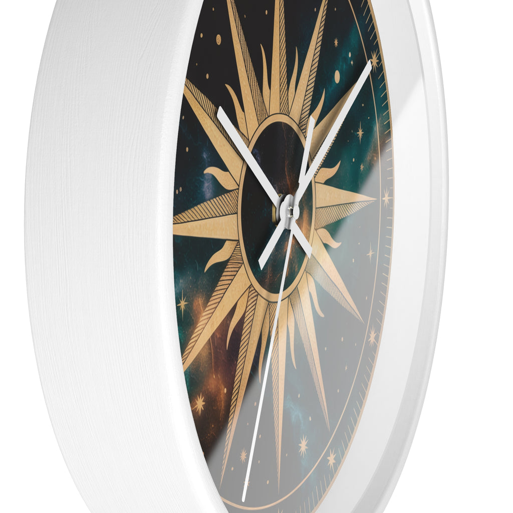 Gold Sunburst Celestial Wall Clock | Galaxy Vintage-Metallic