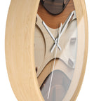 Geometric Starburst Wall Clock | Marquetry-Style Decor