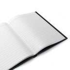 Open personalized sapphic journal showing lined interior pages