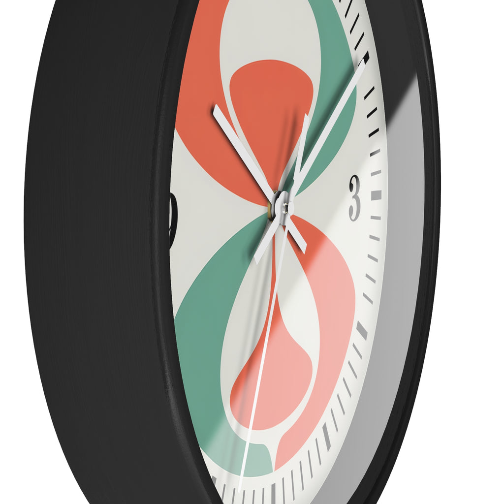 Mid Century Modern Clock | Atomic Retro Minimalist Abstract Hourglass Wall Clock