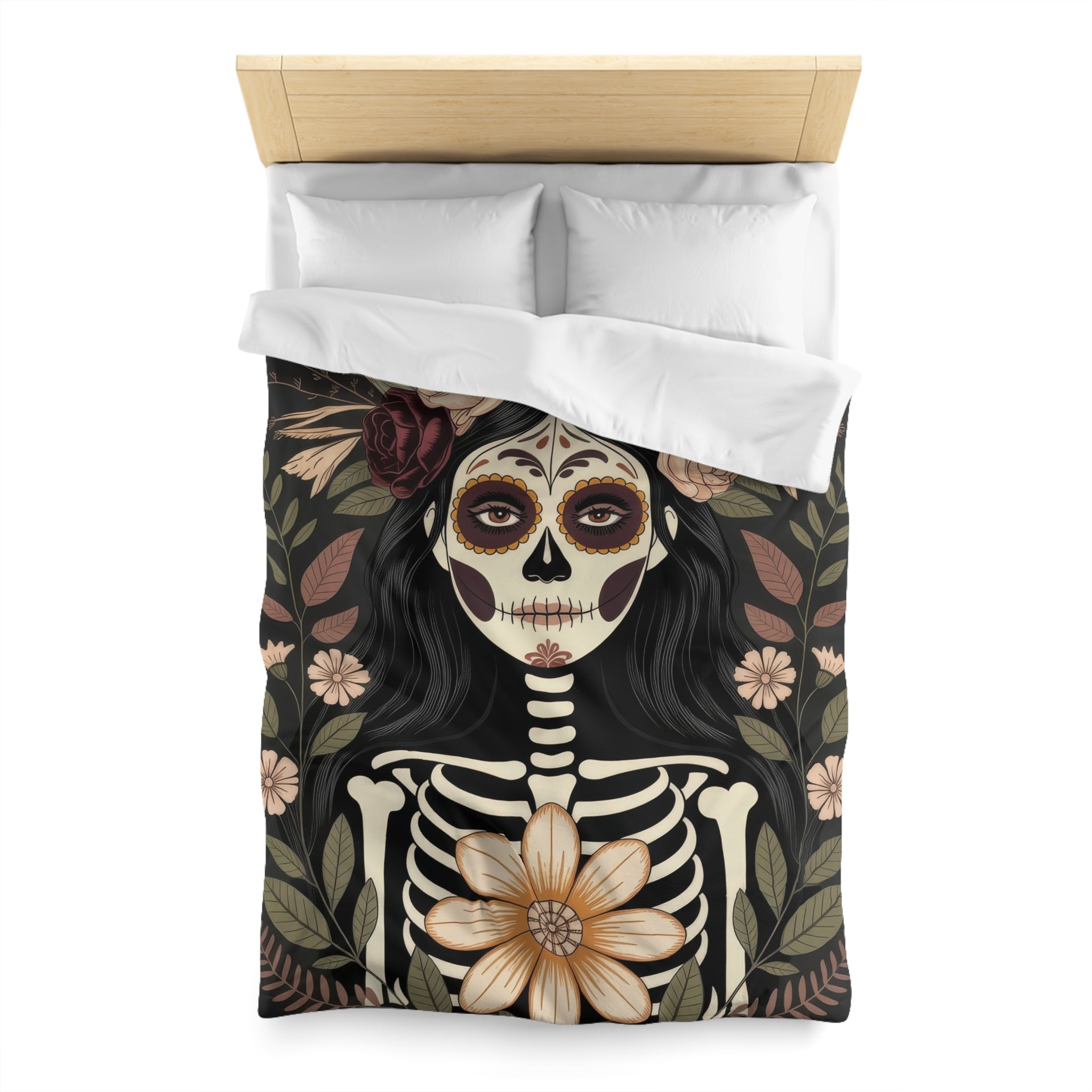 La Catrina Skull Gothic Microfiber Duvet Cover | Day of the Dead