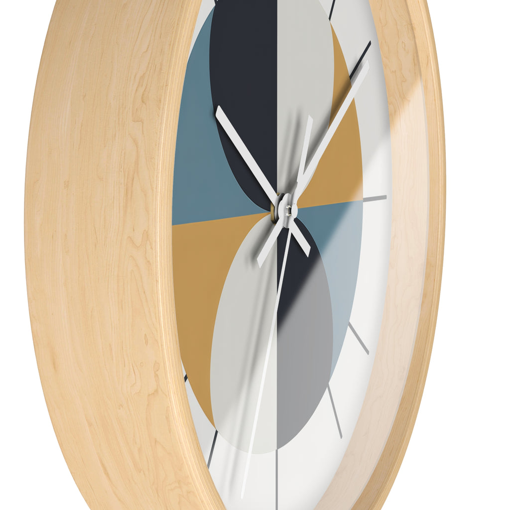 Mid Century Modern Clock | Atomic Retro Minimalist Geometric Hourglass Wall Clock