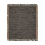 Updated Hand-Drawn Grid Texture Woven Blanket | Cream Background