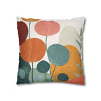 Mid-Century Watercolor Botanical Faux Suede Pillow Cover