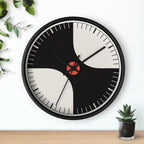 Black cream and red atomic pinwheel mid-century modern wall clock alternate product view 8