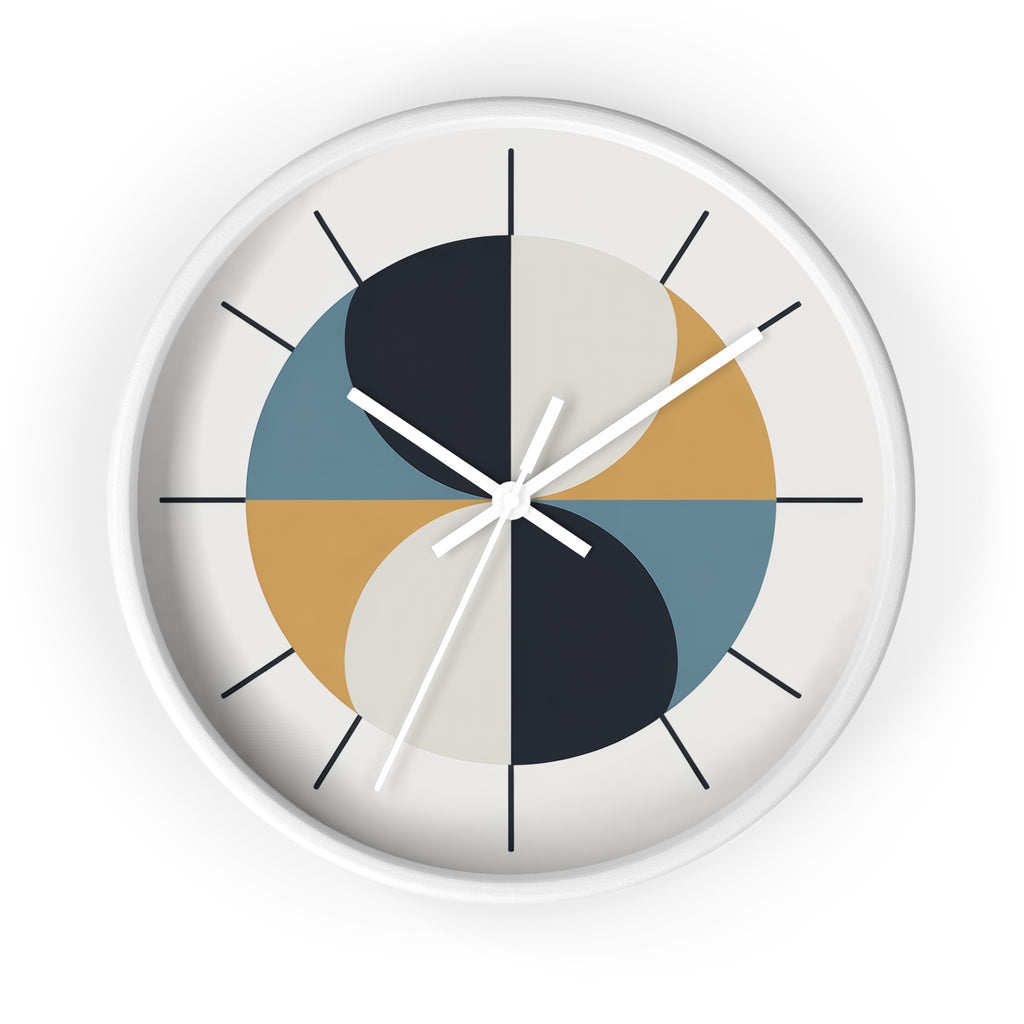 Mid Century Modern Clock | Atomic Retro Minimalist Geometric Hourglass Wall Clock