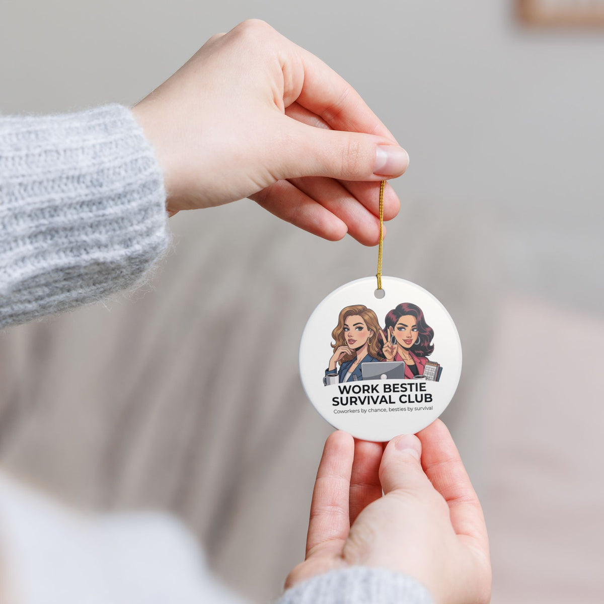 Work Bestie Ornament | Personalized Names & Year
