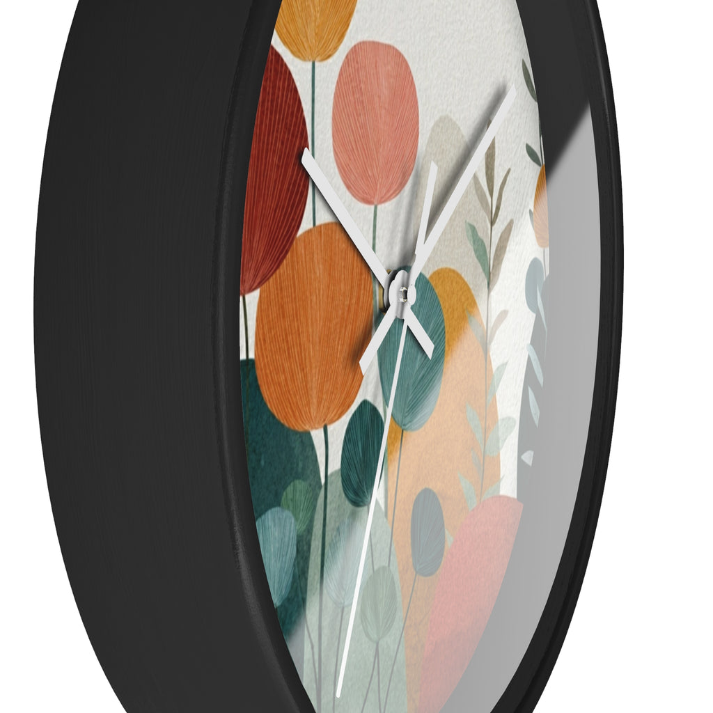 Mid Century Modern Clock |Botanical Modern Watercolor Florals
