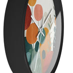 Watercolor Botanical Wall Clock | Mid-Century Floral Decor