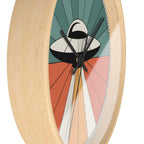 UFO Sunburst Wall Clock | Teal Orange Atomic Decor