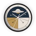 Geometric UFO Wall Clock | Navy Cream Space Age Decor