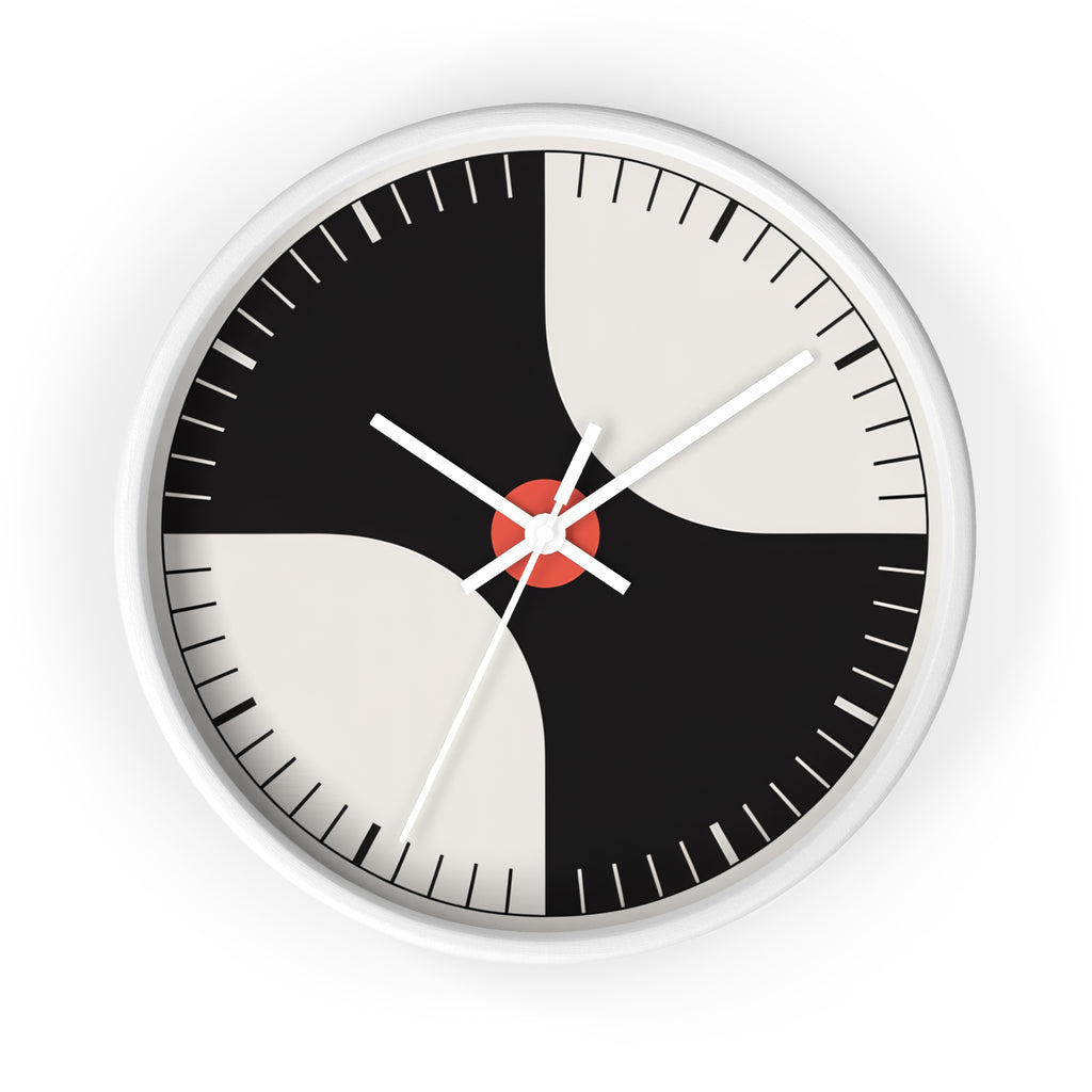 Atomic Mid-Century Modern Pinwheel Wall Clock | Retro Geometric Decor