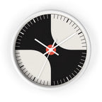 Black cream and red atomic pinwheel mid-century modern wall clock alternate product view 4