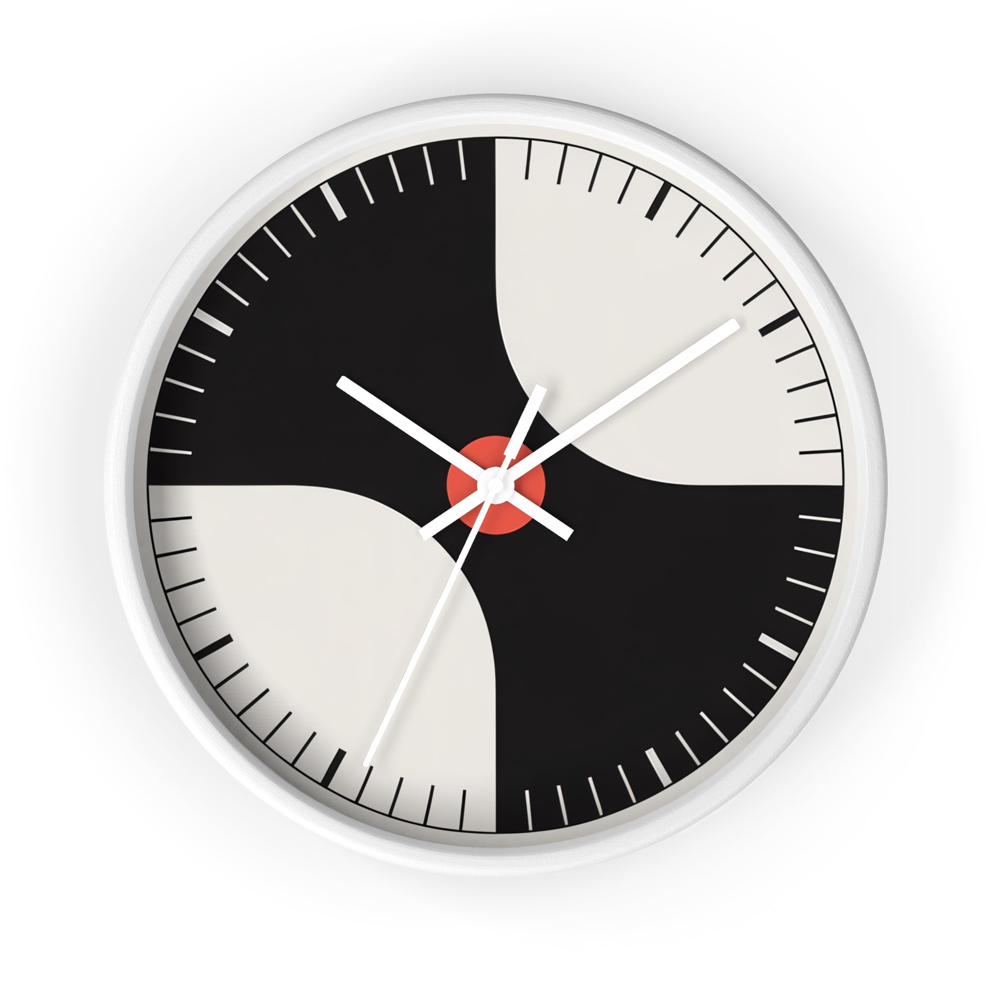 Atomic Mid-Century Modern Pinwheel Wall Clock | Retro Geometric Decor