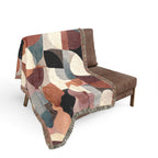 Mid-Century Geometric Woven Blanket | Rust & Teal Throw