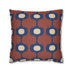 Terracotta Navy Geometric Faux Suede Pillow Cover