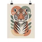 Mid Century Tiger Poster | Clay Orange Sage Wall Art