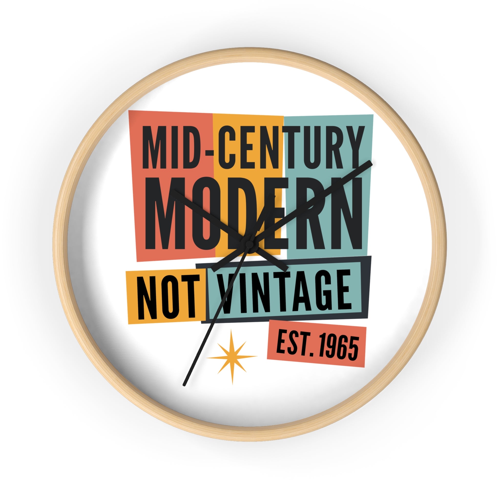 Mid-Century Modern Year Clock | Personalized EST. [YEAR] Wall Clock