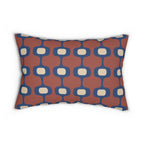 Terracotta Navy Geometric Lumbar Pillow | Mid Century