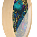 Stained-glass-style dragon night garden wall clock alternate product view 15
