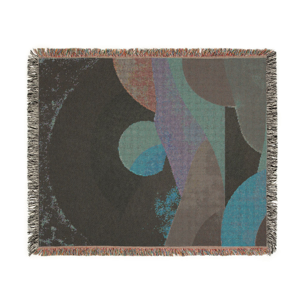 Woven blanket boho modern | Boho throw blanket | Abstract landscape nature lover blanket