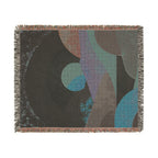 Abstract Sunset Landscape Woven Blanket | Earth-Tone Mid-Century Throw