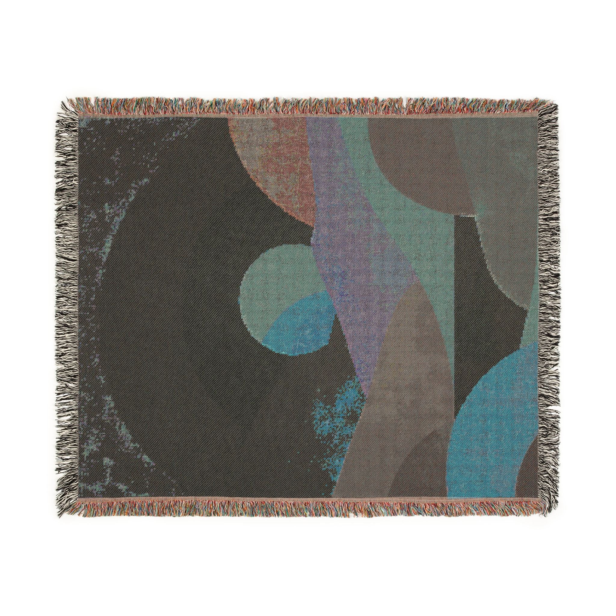 Woven blanket boho modern | Boho throw blanket | Abstract landscape nature lover blanket