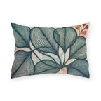 Abstract Teal Leaf Outdoor Pillow | Botanical Patio Decor