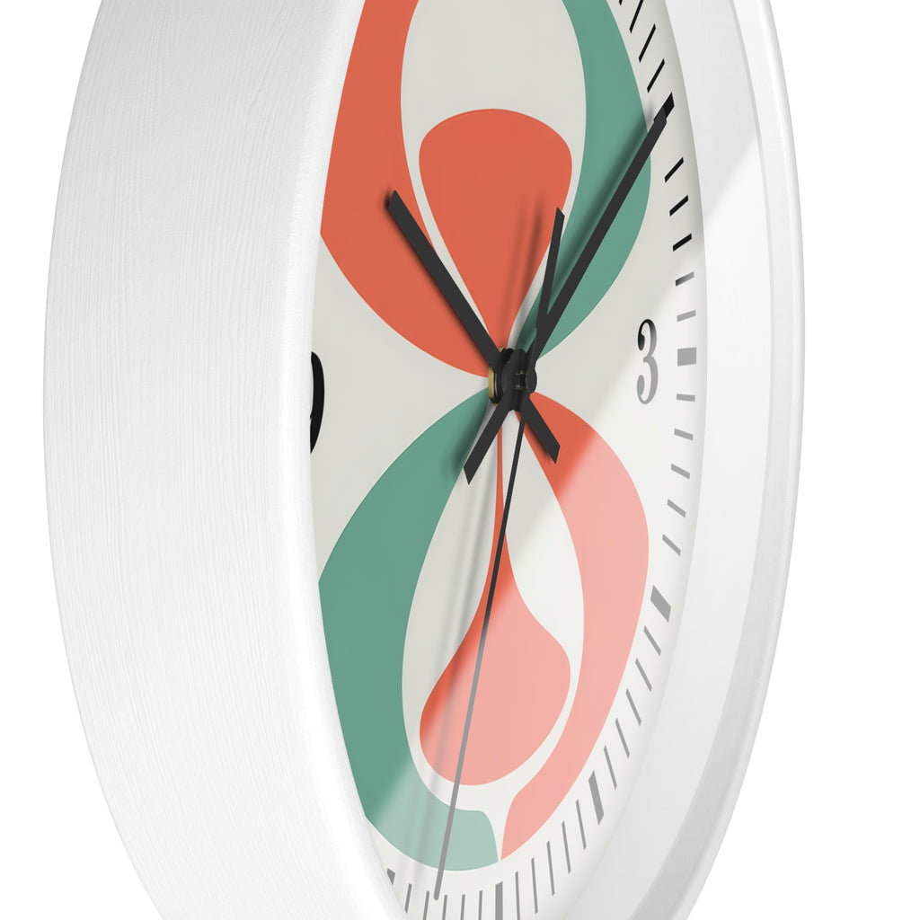 Mid Century Modern Clock | Atomic Retro Minimalist Abstract Hourglass Wall Clock