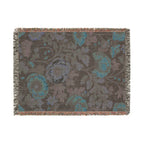 William Morris-Inspired Poppy Woven Blanket | Floral Throw