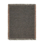 Updated Hand-Drawn Grid Texture Woven Blanket | Cream Background