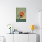 Tree Ring Landscape Canvas | Mid Century Nature Art
