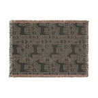 Scandinavian Dala Horse Woven Throw Blanket  | Nordic Folk Art Throw